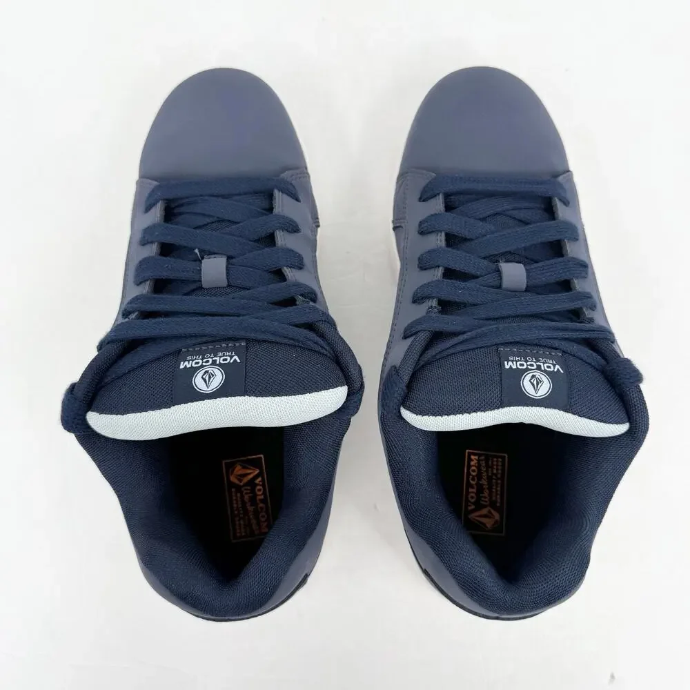 Volcom Mens Stone Comp Toe Work Shoes US 9.5 Navy Blue Leather EH SR NIB